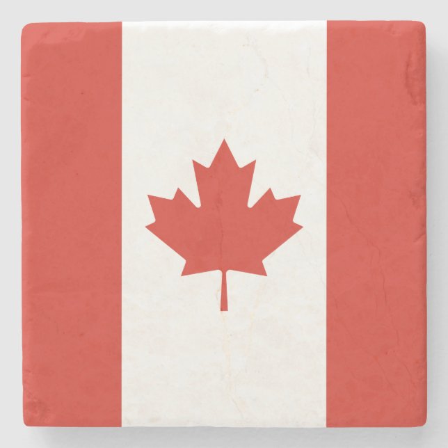 Posavasos De Piedra Bandera Patriótica Canadiense (Anverso)