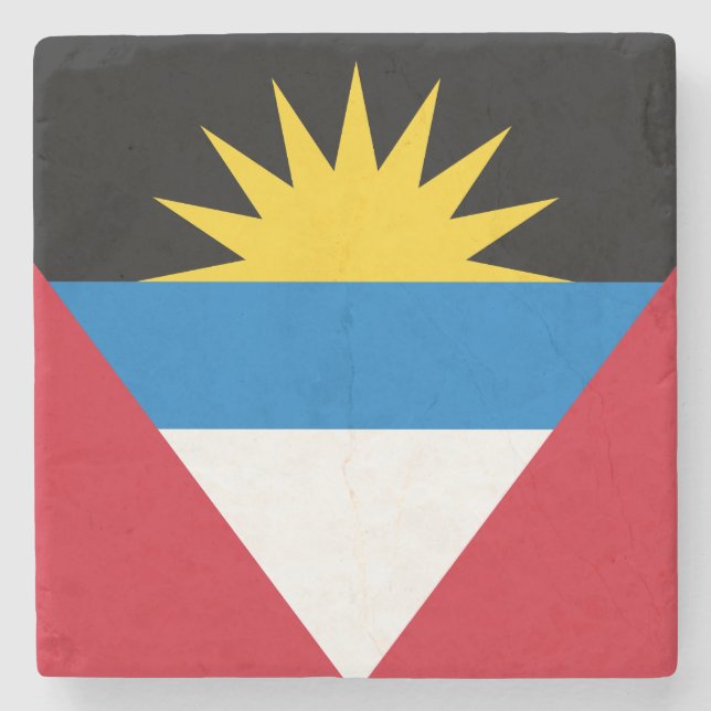 Posavasos De Piedra Bandera Patriótica de Antigua y Barbuda (Anverso)