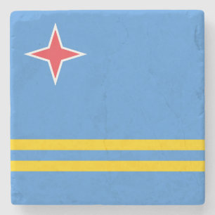 Posavasos De Piedra Bandera patriótica de Aruba