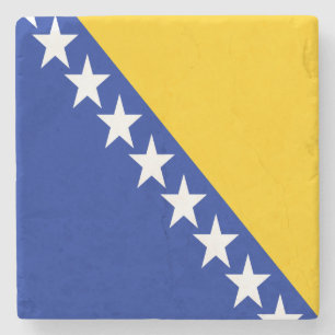 Posavasos De Piedra Bandera Patriótica de Bosnia Herzegovina
