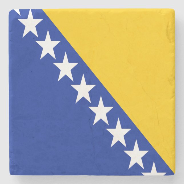 Posavasos De Piedra Bandera patriótica de Bosnia y Herzegovina (Anverso)
