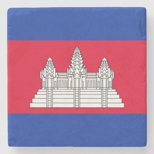 Posavasos De Piedra Bandera Patriótica De Camboya (Anverso)