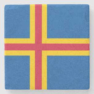 Posavasos De Piedra Bandera patriótica de las Islas Åland