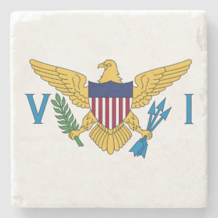 Posavasos De Piedra Bandera patriótica de las Islas Vírgenes Americana