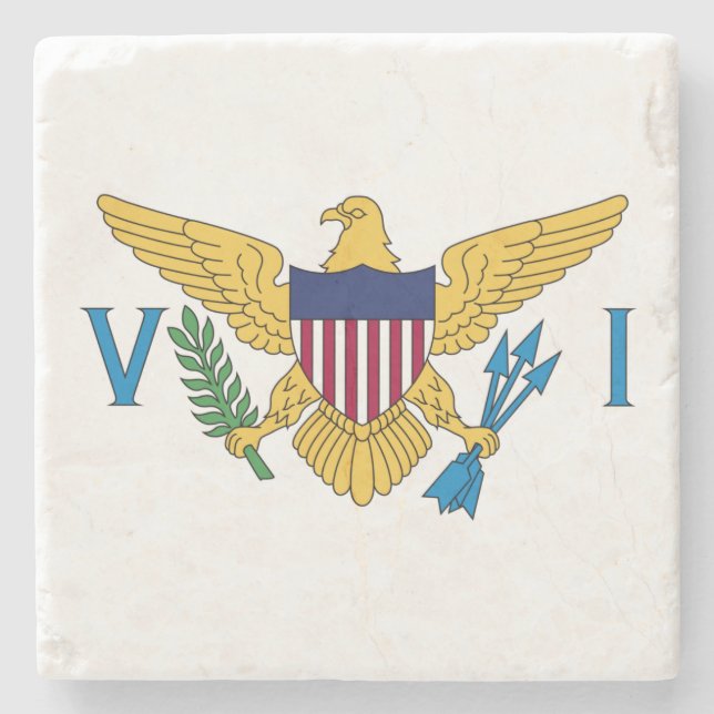 Posavasos De Piedra Bandera patriótica de las Islas Vírgenes Estadouni (Anverso)