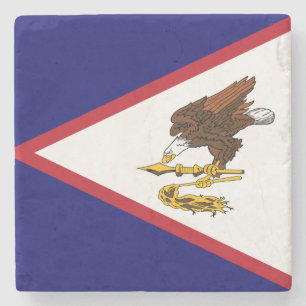 Posavasos De Piedra Bandera Patriótica de Samoa Americana