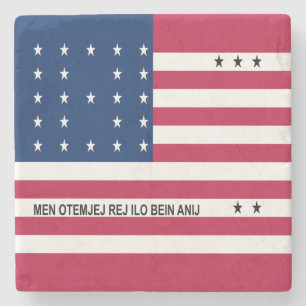 Posavasos De Piedra Bandera patriótica del atolón Bikini