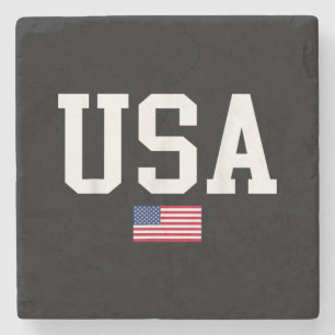 Posavasos De Piedra Bandera Patriótica Estadounidense Para Hombres Niñ