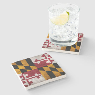 Posavasos De Piedra Bandera resistida del estado de Maryland del