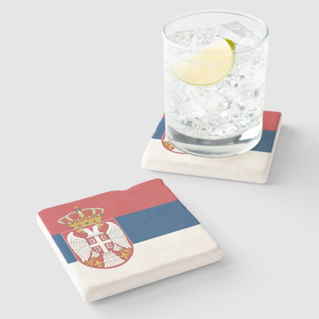 Posavasos De Piedra Bandera serbia (Lateral)