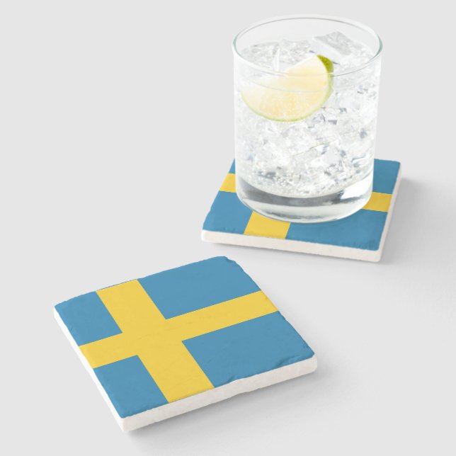 Posavasos De Piedra Bandera sueca (Lateral)