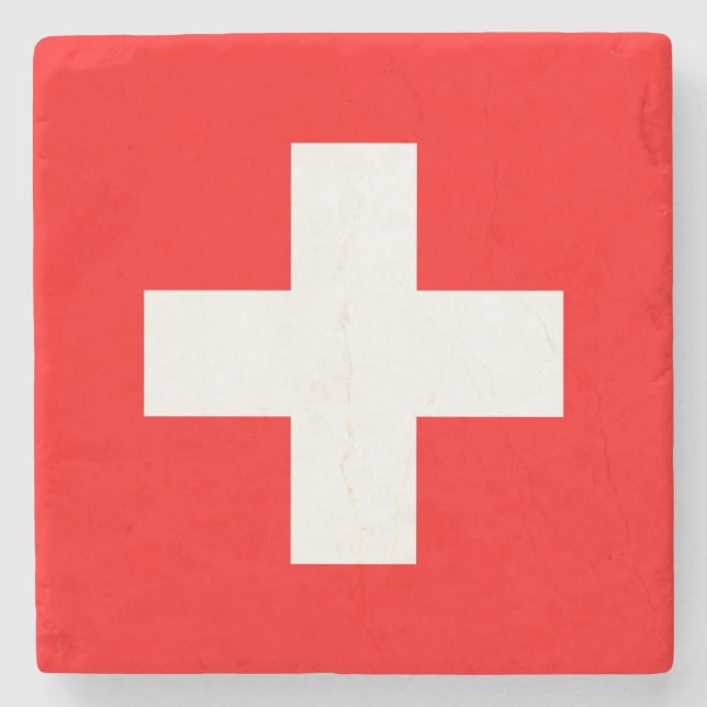 Posavasos De Piedra Bandera suiza (Suiza) (Anverso)