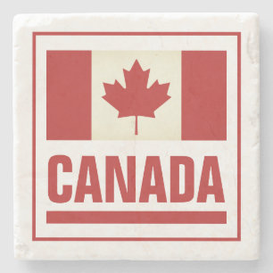 Posavasos De Piedra Bandera tradicional canadiense de mármol canadien