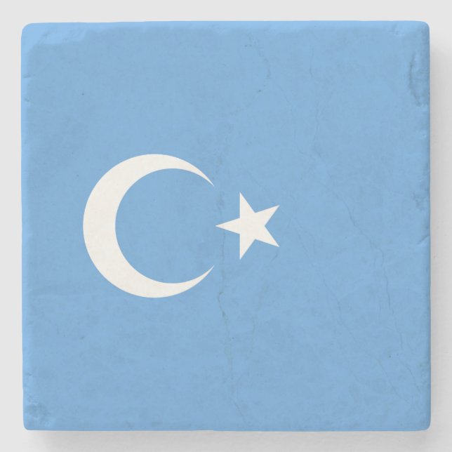 Posavasos De Piedra Bandera uigur del este de Turkmenistán (uigur) (Anverso)