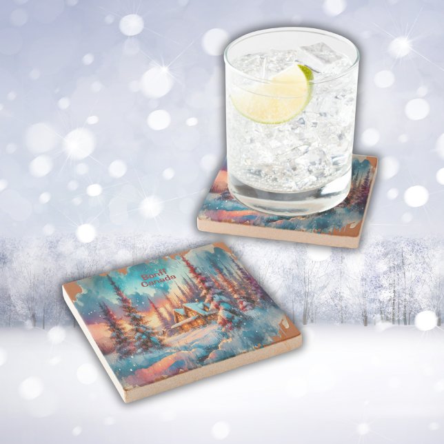 Posavasos De Piedra Banff Canada Watercolor Sketch | (Subido por el creador)