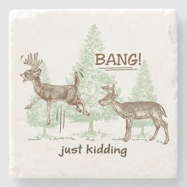 Posavasos De Piedra ¡Bang! ¡Solo Kidding! Caza (Anverso)