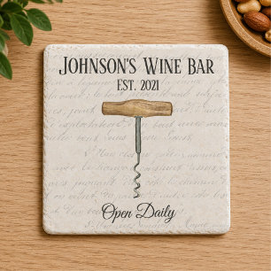 Posavasos De Piedra Bar de vinos familiar vintage