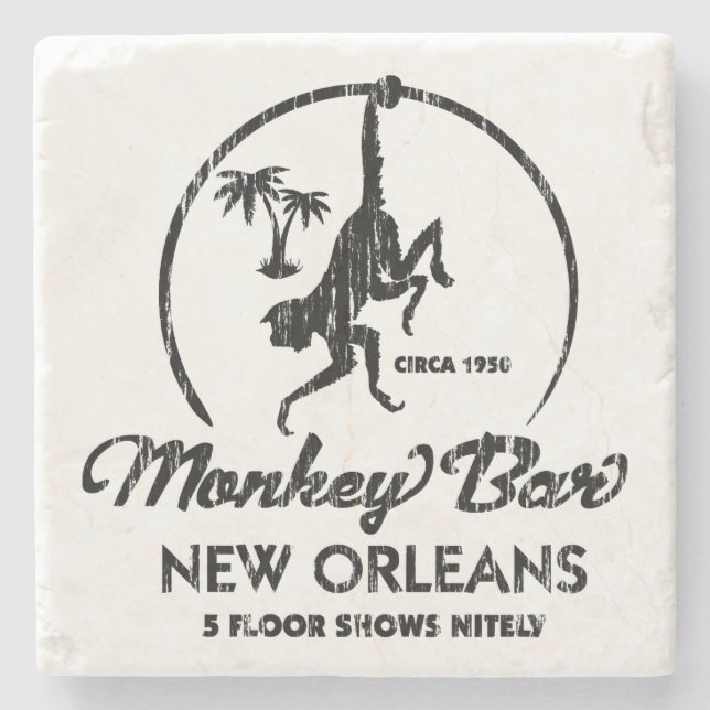 Posavasos De Piedra Bar Monkey Nueva Orleans (Anverso)