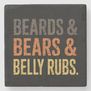 Posavasos De Piedra Barbas Osos Caricias de Barriga LGBTQ Orgullo Gay 
