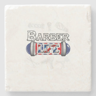 Posavasos De Piedra Barber_s Pole Barber Hairstylist Tee Hair Christma