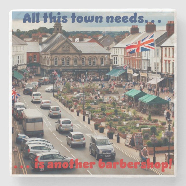 Posavasos De Piedra Barbershop Town (Anverso)