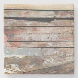 Posavasos De Piedra Barca rústica de madera antigua