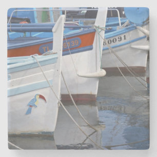 Posavasos De Piedra Barcas de pesca típicas de Provenza pintadas en 2