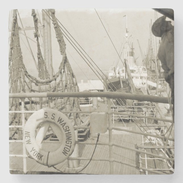 Posavasos De Piedra Barco de crucero de línea de lujo SS Washington De (Anverso)