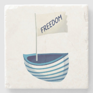 Posavasos De Piedra Barco de la libertad náutica