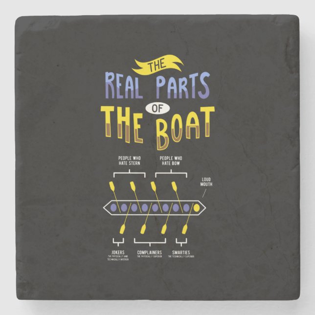 Posavasos De Piedra Barco de Remolque Rocioso (Anverso)