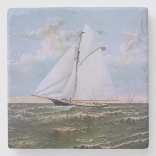 Posavasos De Piedra Barco de vela antiguo Sloop Yate Barco de vela Océ
