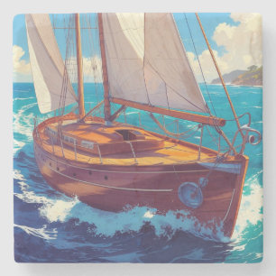 Posavasos De Piedra Barco en alta mar