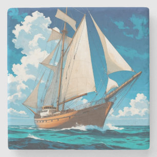 Posavasos De Piedra Barco en alta mar