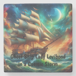 Posavasos De Piedra Barco fantasma Lady Lovibond en una tormenta cósmi