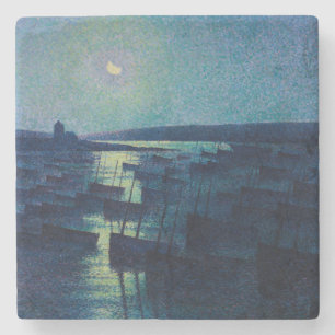 Posavasos De Piedra Barcos de pesca a la luz de la luna (Camaret, Fran