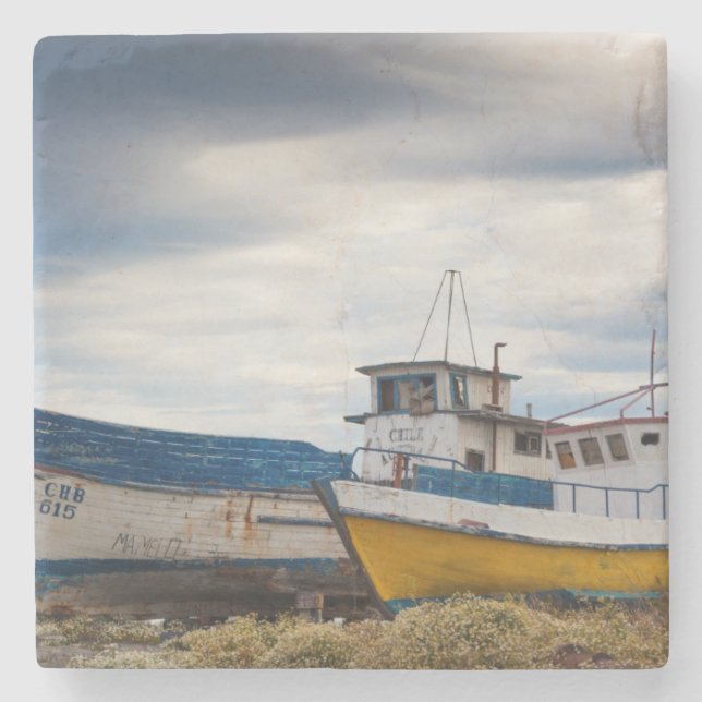 Posavasos De Piedra Barcos pesqueros (Anverso)