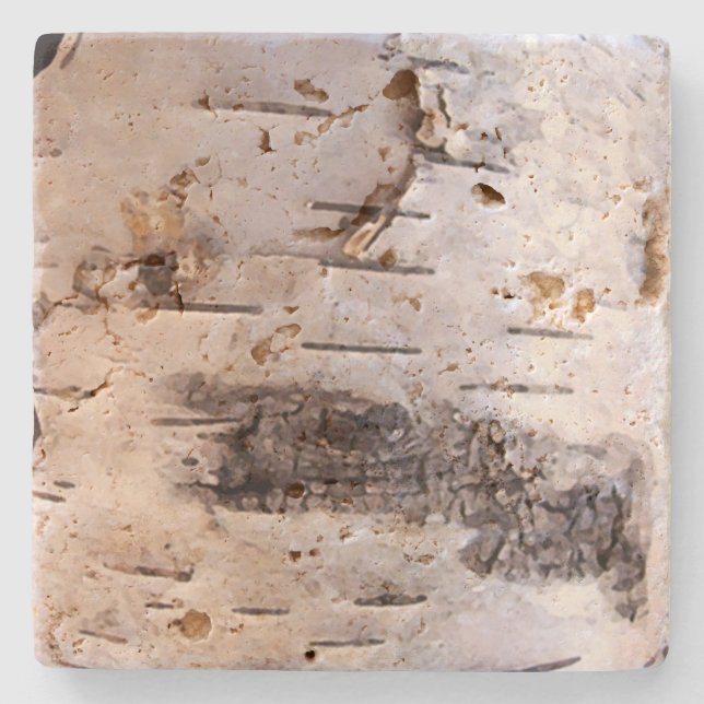Posavasos De Piedra Barquilla de árbol de birco blanco (Anverso)