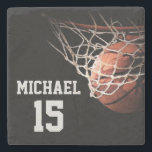 Posavasos De Piedra Basketball Your Name<br><div class="desc">Digital Sporting Images and Artworks - We Love Basketball - American Popular Sports</div>