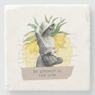 Posavasos De Piedra "Be present in the now" coaster