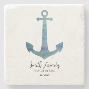 Posavasos De Piedra Beach House Anchor Nautical