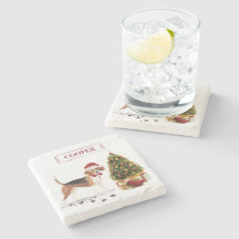 Beagle graciosos Navidades perro con árbol