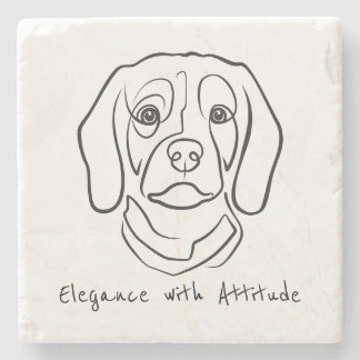 Posavasos De Piedra Beagle Line Art, Elegance with Attitude