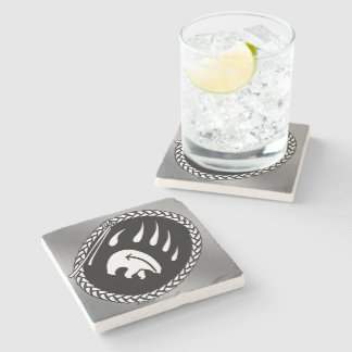 Posavasos De Piedra Bear Tribal Arte Bebidas Astras De Oso Nativo