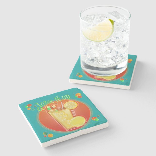 Posavasos De Piedra Bebida de verano de jugo (Lateral)