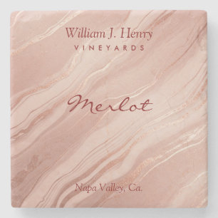Posavasos De Piedra Bebida de vino Merlot de piedra de mármol de oro r
