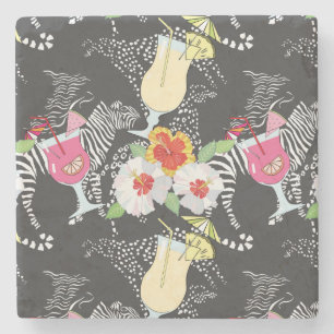 Posavasos De Piedra Bebidas tropicales con animales