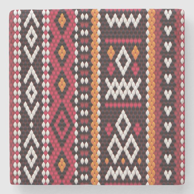 Posavasos De Piedra Bedouin Sadu Fabric Pattern (Anverso)
