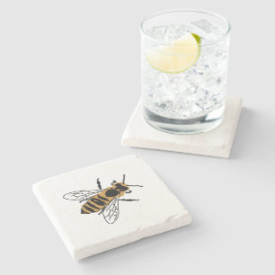 Posavasos De Piedra Bee Ilustracion Pintando la escayola de piedra