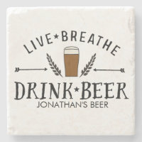 Beer Love Hipster Live Breathe Beer Personalizado
