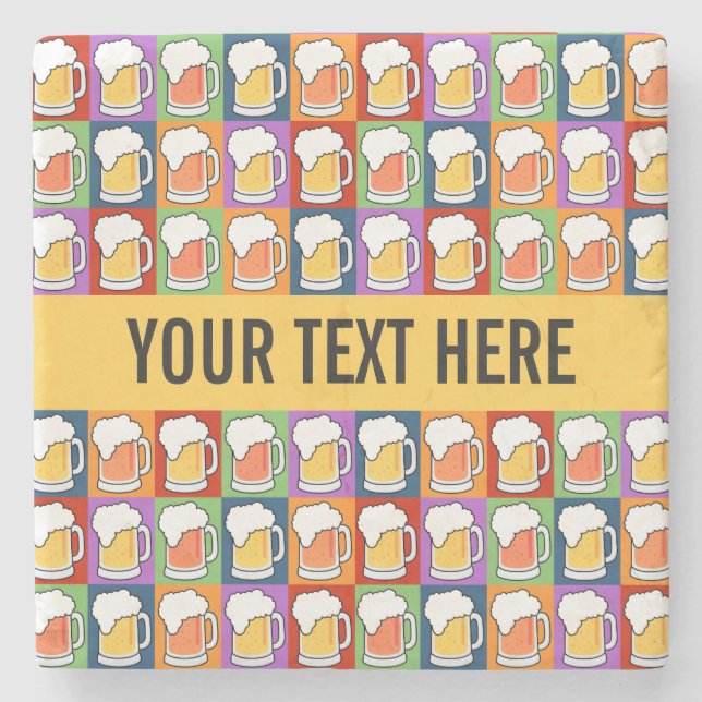 Posavasos De Piedra BEER Pop Art personalizado castradoras de piedra d (Anverso)